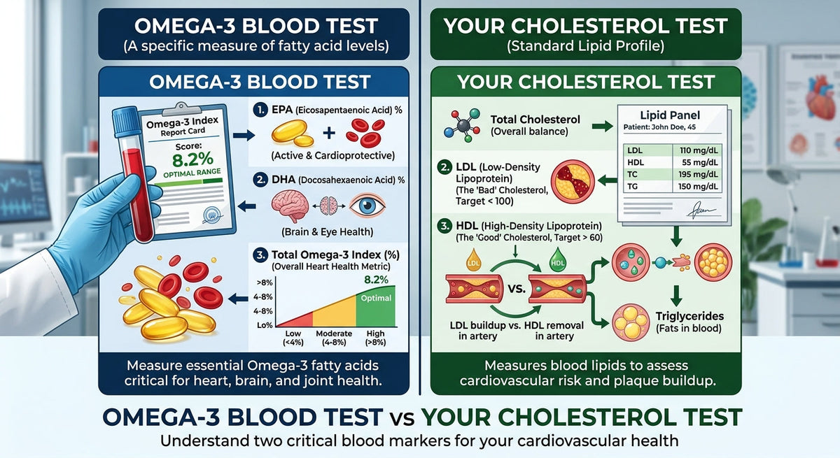 Omega-3 Blood Test vs Your Cholesterol Test: What Routine Bloods Miss